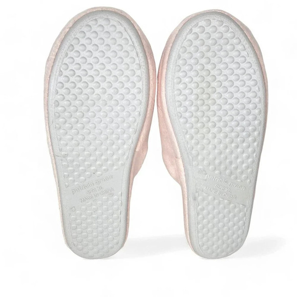 Patricia Green Relax Slide Slippers, Size XL (10), Pink w Gold, Plush, Like New - Picture 4 of 5